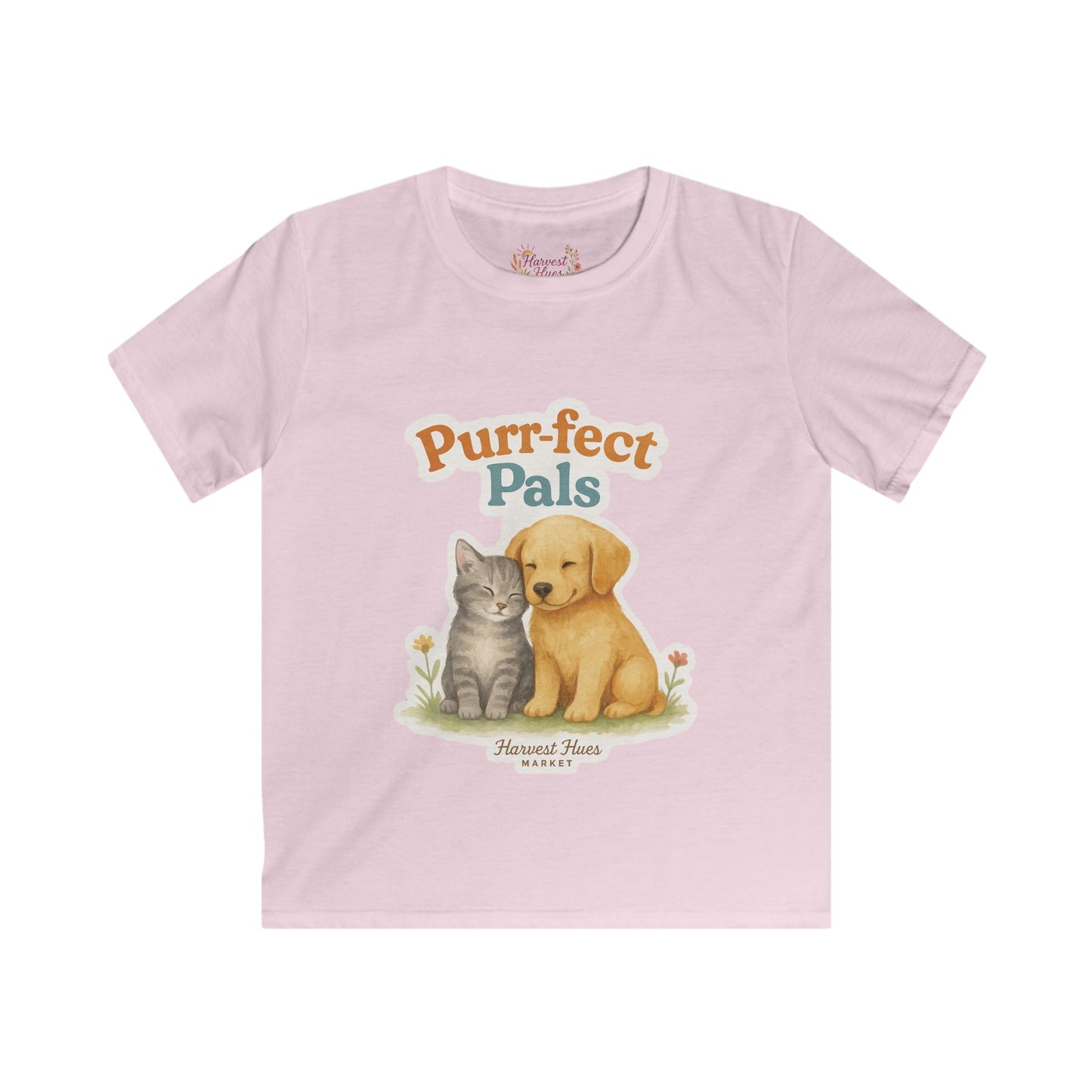 Purr-fect Pals Kids Tee, Fun Pet Lover Shirt, Birthday Gift for Kids, Animal Theme T-Shirt, Softstyle Cute Kids Apparel