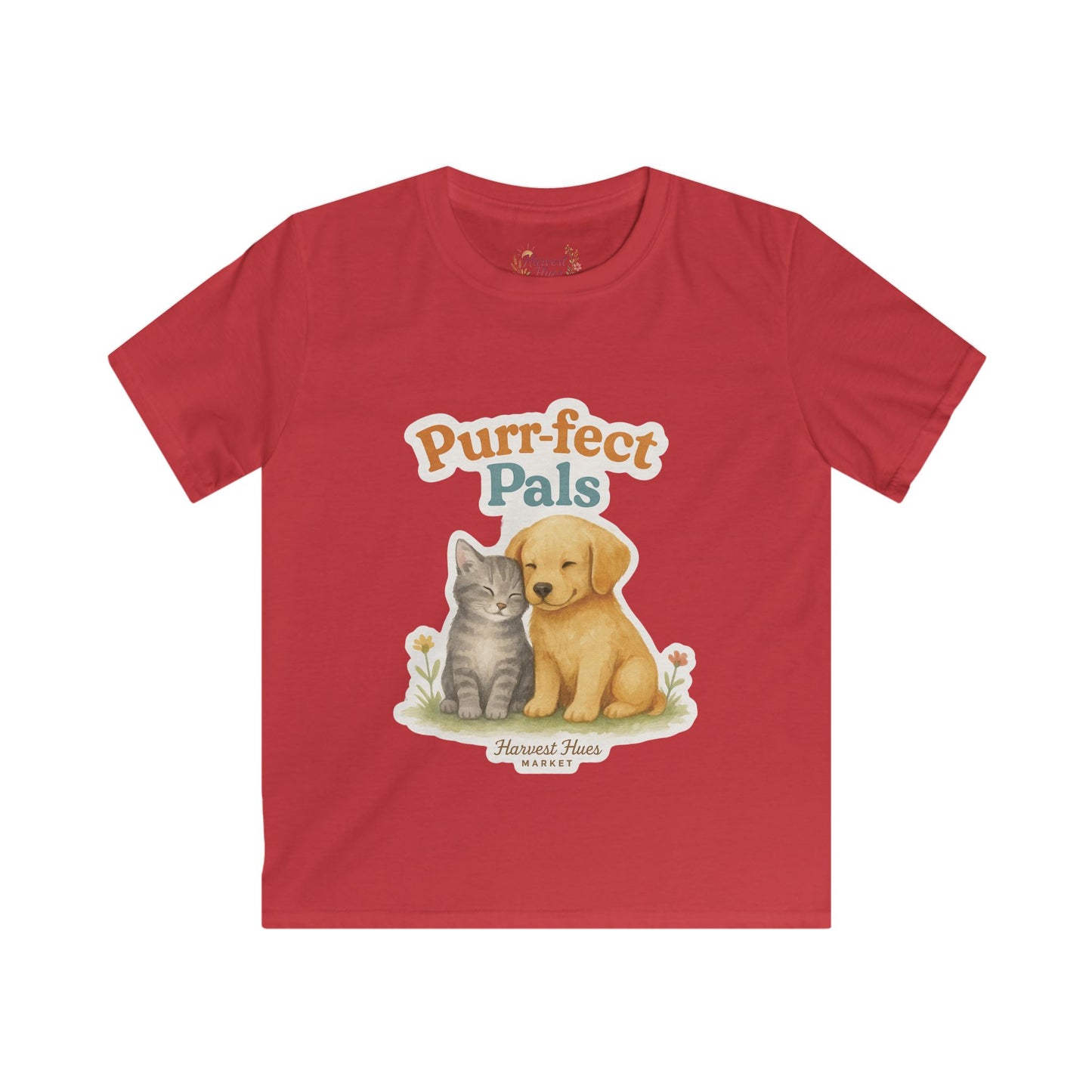 Purr-fect Pals Kids Tee, Fun Pet Lover Shirt, Birthday Gift for Kids, Animal Theme T-Shirt, Softstyle Cute Kids Apparel