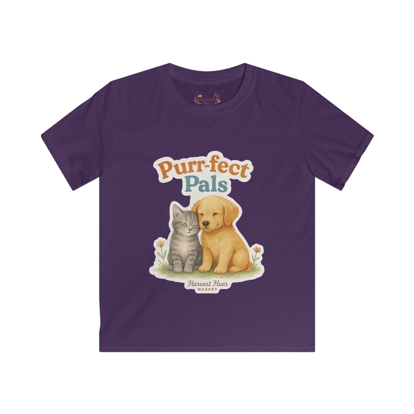 Purr-fect Pals Kids Tee, Fun Pet Lover Shirt, Birthday Gift for Kids, Animal Theme T-Shirt, Softstyle Cute Kids Apparel