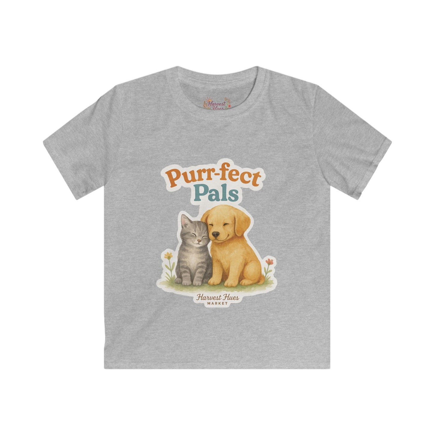 Purr-fect Pals Kids Tee, Fun Pet Lover Shirt, Birthday Gift for Kids, Animal Theme T-Shirt, Softstyle Cute Kids Apparel