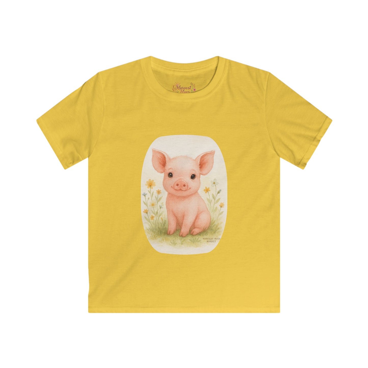 Adorable Pig Graphic Kids Tee, Cute Animal Shirt, Perfect for Birthdays, Gift for Kids, Fun Playwear, Summer Style