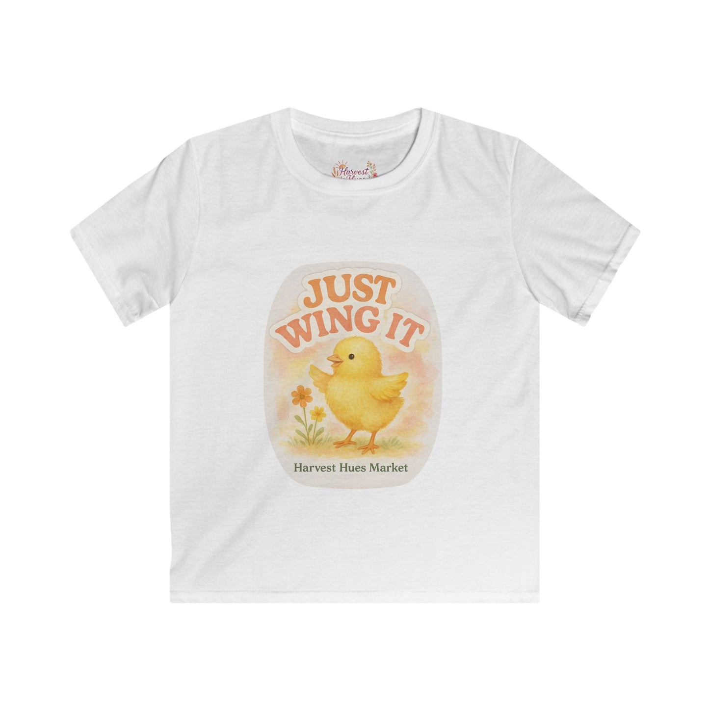 Kids T-Shirt - Just Wing It Chick Print, Cute Spring Tee, Kids Fashion, Easter Gift, Playful Graphic Tee