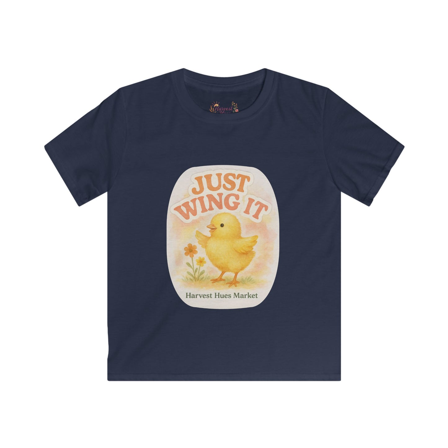 Kids T-Shirt - Just Wing It Chick Print, Cute Spring Tee, Kids Fashion, Easter Gift, Playful Graphic Tee