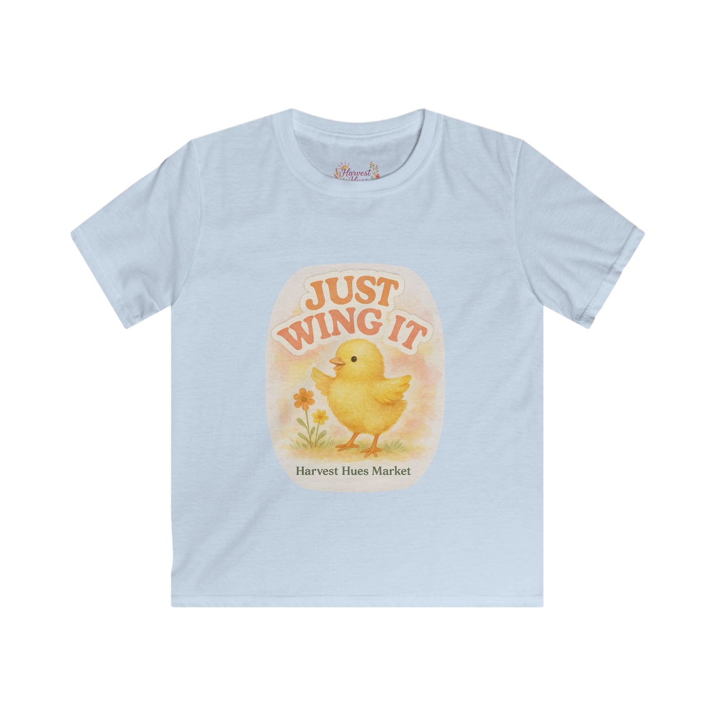 Kids T-Shirt - Just Wing It Chick Print, Cute Spring Tee, Kids Fashion, Easter Gift, Playful Graphic Tee