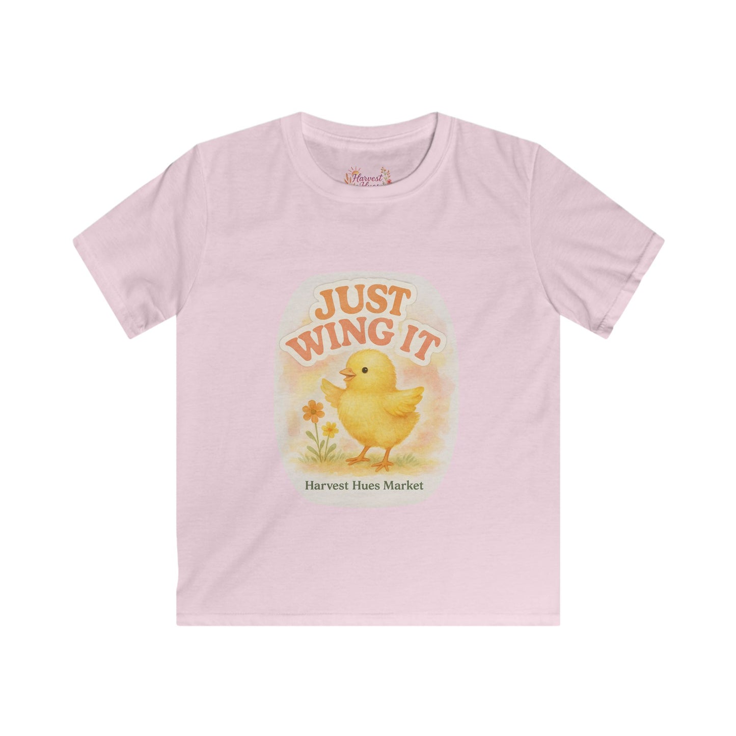 Kids T-Shirt - Just Wing It Chick Print, Cute Spring Tee, Kids Fashion, Easter Gift, Playful Graphic Tee