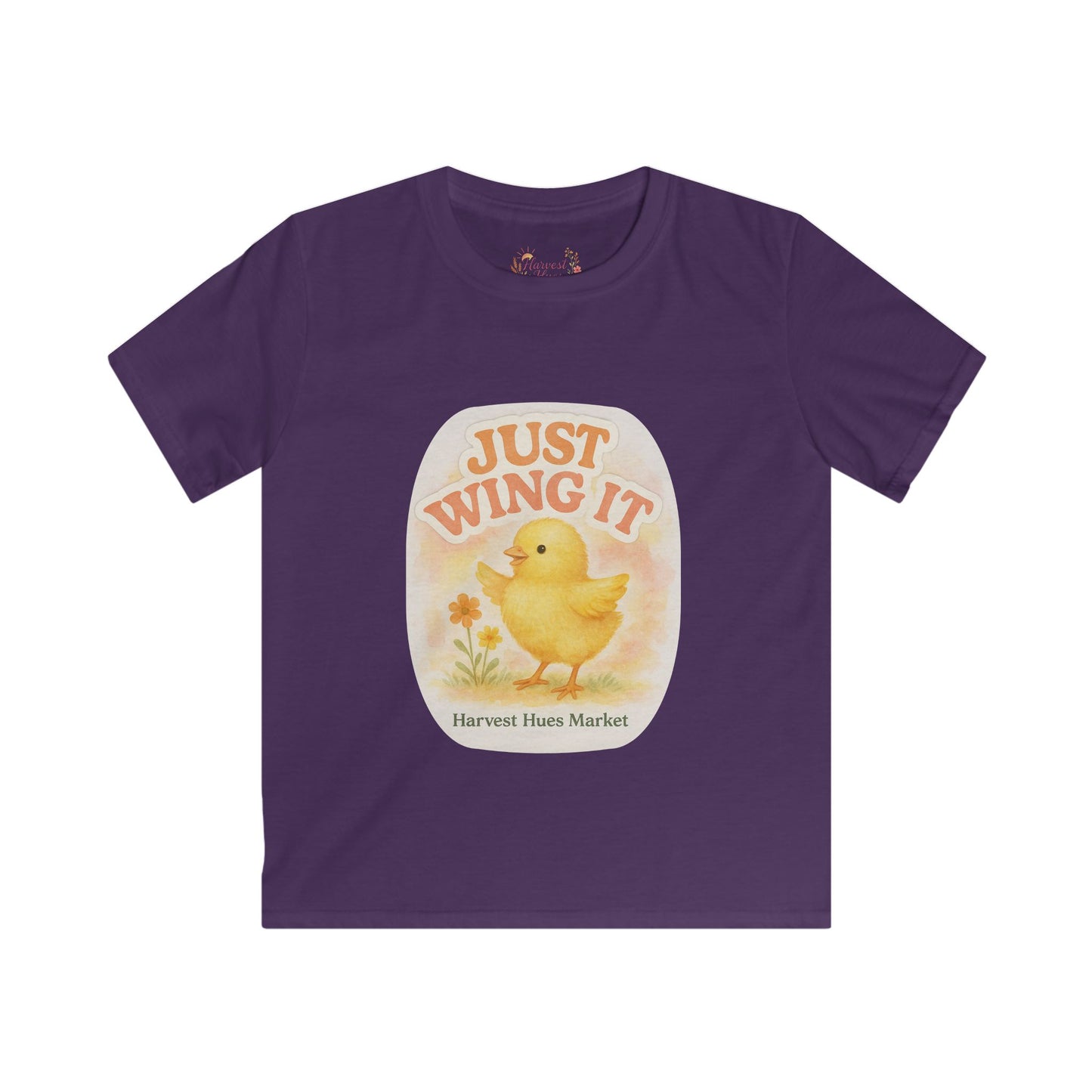 Kids T-Shirt - Just Wing It Chick Print, Cute Spring Tee, Kids Fashion, Easter Gift, Playful Graphic Tee