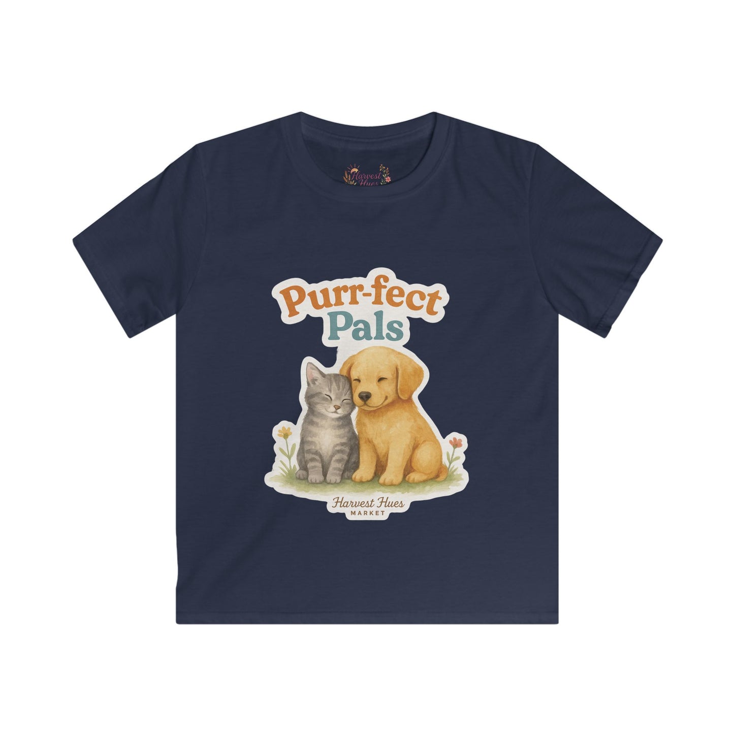 Purr-fect Pals Kids Tee, Fun Pet Lover Shirt, Birthday Gift for Kids, Animal Theme T-Shirt, Softstyle Cute Kids Apparel