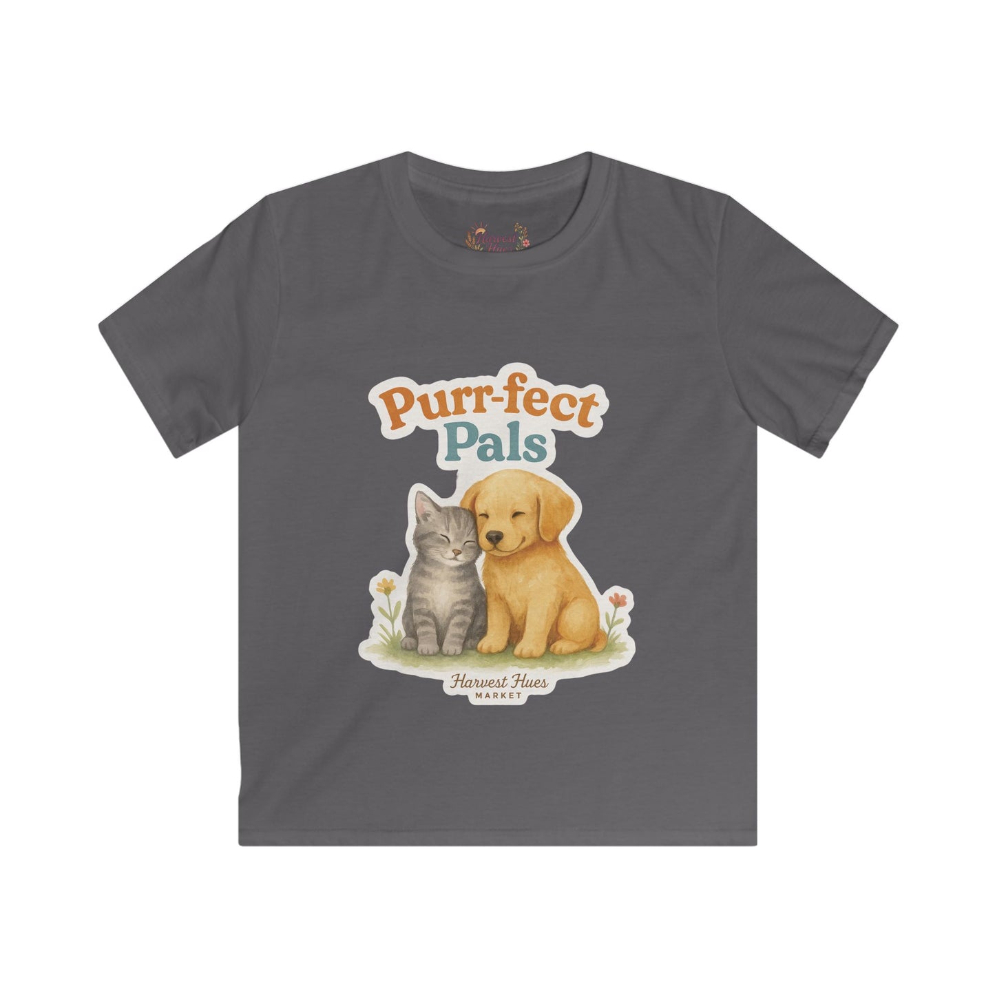 Purr-fect Pals Kids Tee, Fun Pet Lover Shirt, Birthday Gift for Kids, Animal Theme T-Shirt, Softstyle Cute Kids Apparel