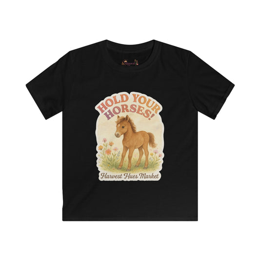 Kids Funny Horse Tee, Cute Children's Tee, Horse Lover Gift, Playful Kids Apparel, Birthday Gift for Kids, Back to School Top