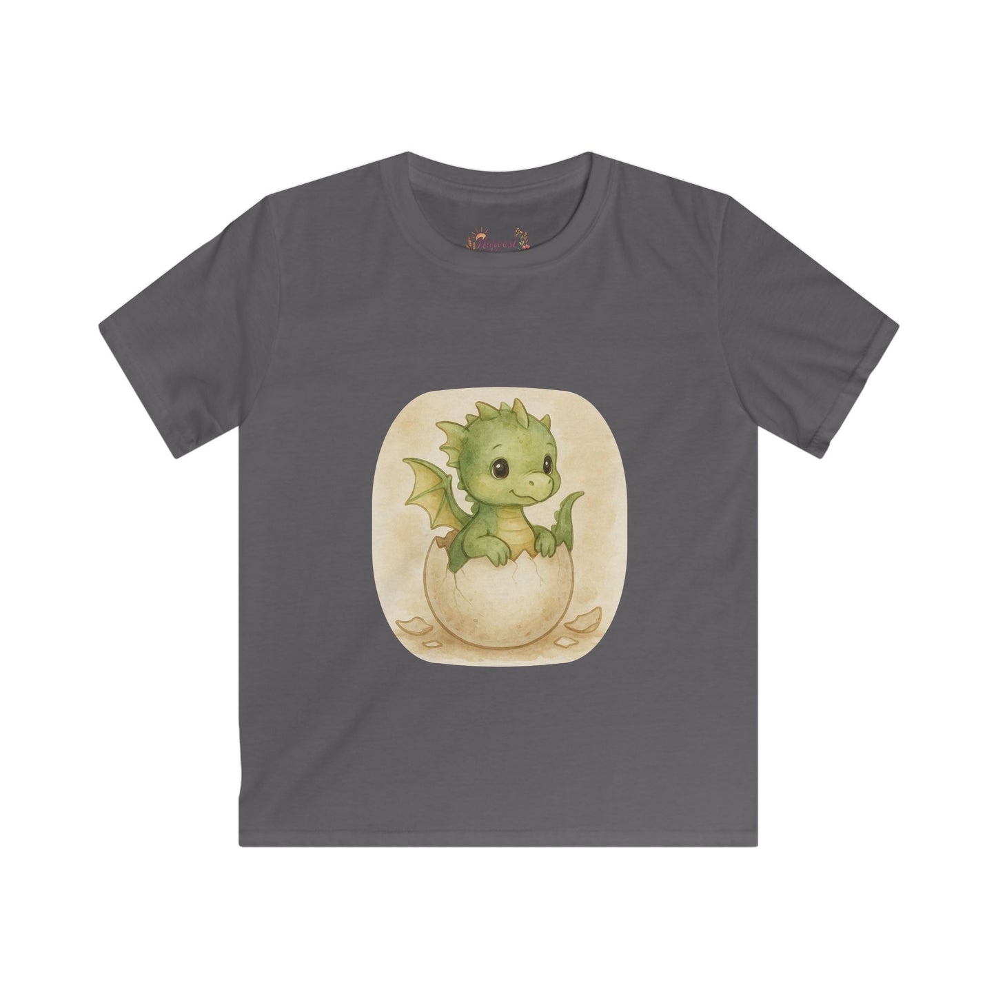 Adorable Dragon Hatchling Kids Tee, Cute Children's T-Shirt, Birthday Gift, Fantasy Apparel, Enchanting Animal Design
